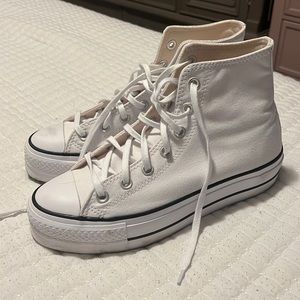 High top platform converse in white